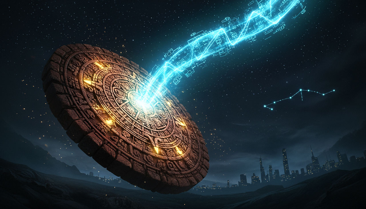 Imagen de Tezcatlipoca, interpretación de Carlos López