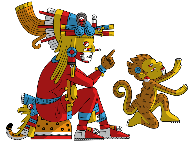 Imágen del señor del signo Mono: Xōchipilli